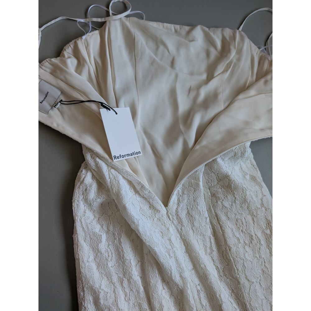 NWT Reformation Fae Lace Maxi Dress Wedding Gown Size 4 Ivory #9G603 - Picture 8 of 14